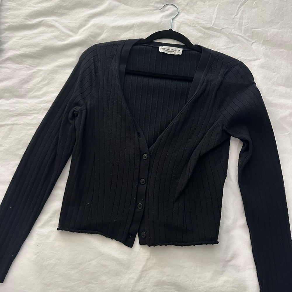 Abercrombie & Fitch Black Ribbed Cardigan